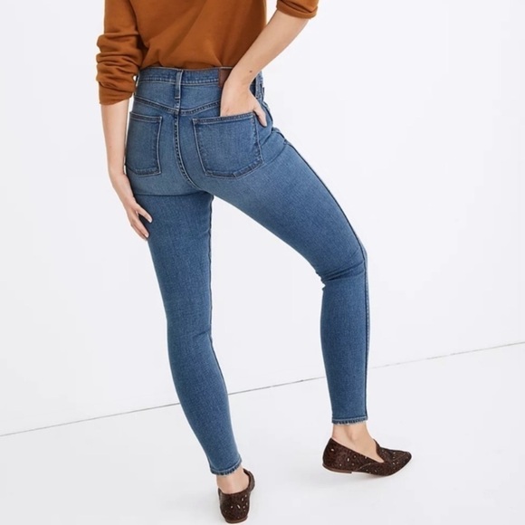 NWT Madewell 10” High Rise Skinny Jeans In Dewitt Wash: Button Front Tencel - Picture 4 of 8